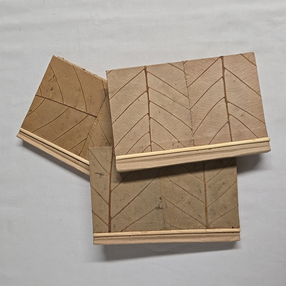 3 Journals NEW Matching Leaf Accent BOHO Neutral Natural Autumn Fall - Picture 1 of 10